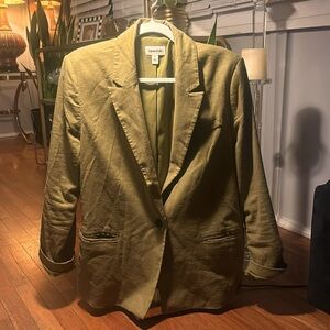 Open Edit linen blazer olive green sz S